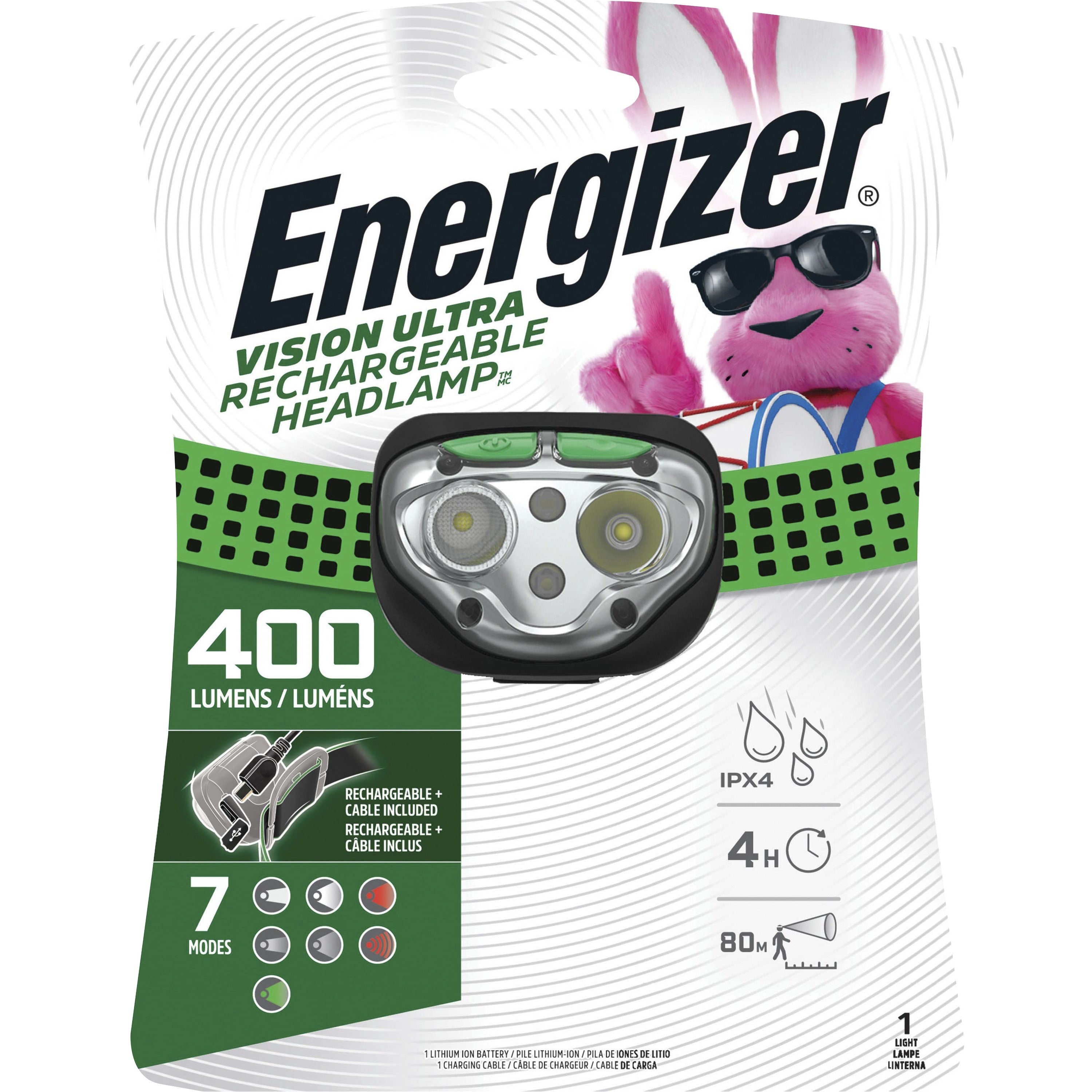energizer-vision-ultra-hd-rechargeable-headlamp-includes-usb-charging-cable-led-400-lm-lumen-battery-rechargeable-battery-usb-water-resistant-drop-resistant-green_eveenhdfrlp - 1