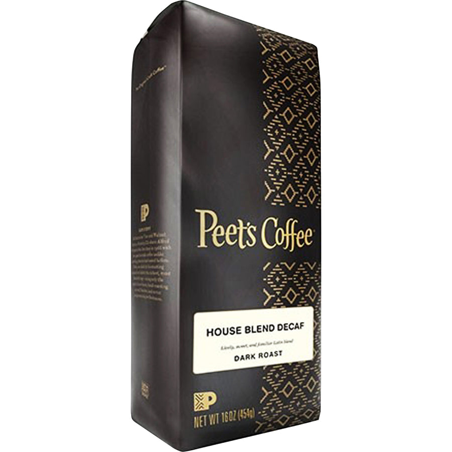 Peet's Coffee Ground House Blend Decaf Coffee - Dark - 16 oz - 1 Each - 