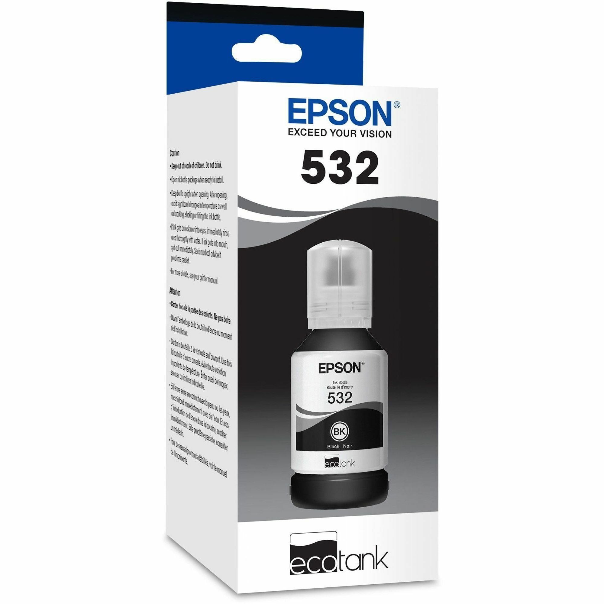 Epson T532 Ink Bottle - Inkjet - Black - 6000 Pages - 120 mL - Extra High Yield - 1 Pack - 2