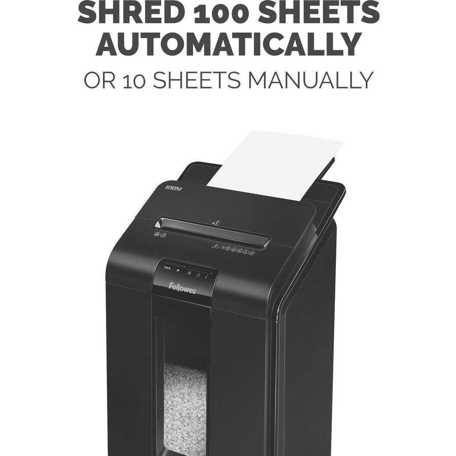 AutoMax 100M Auto Feed Micro-Cut Shredder, 100 Auto/10 Manual Sheet Capacity