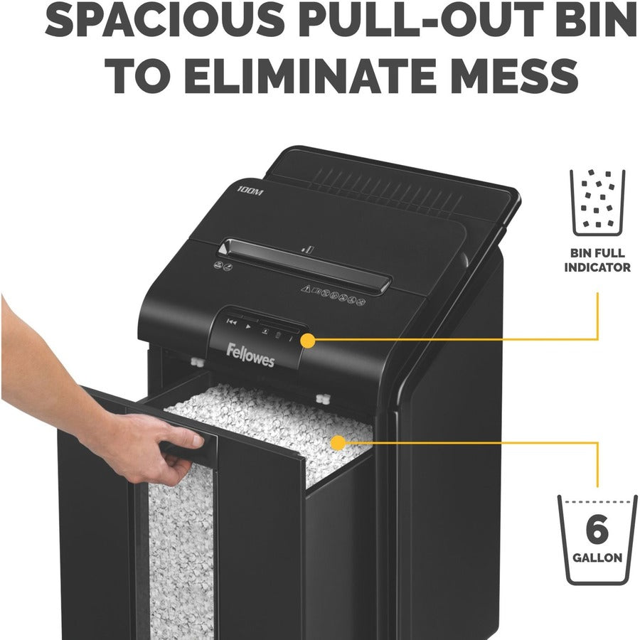 AutoMax 100M Auto Feed Micro-Cut Shredder, 100 Auto/10 Manual Sheet Capacity