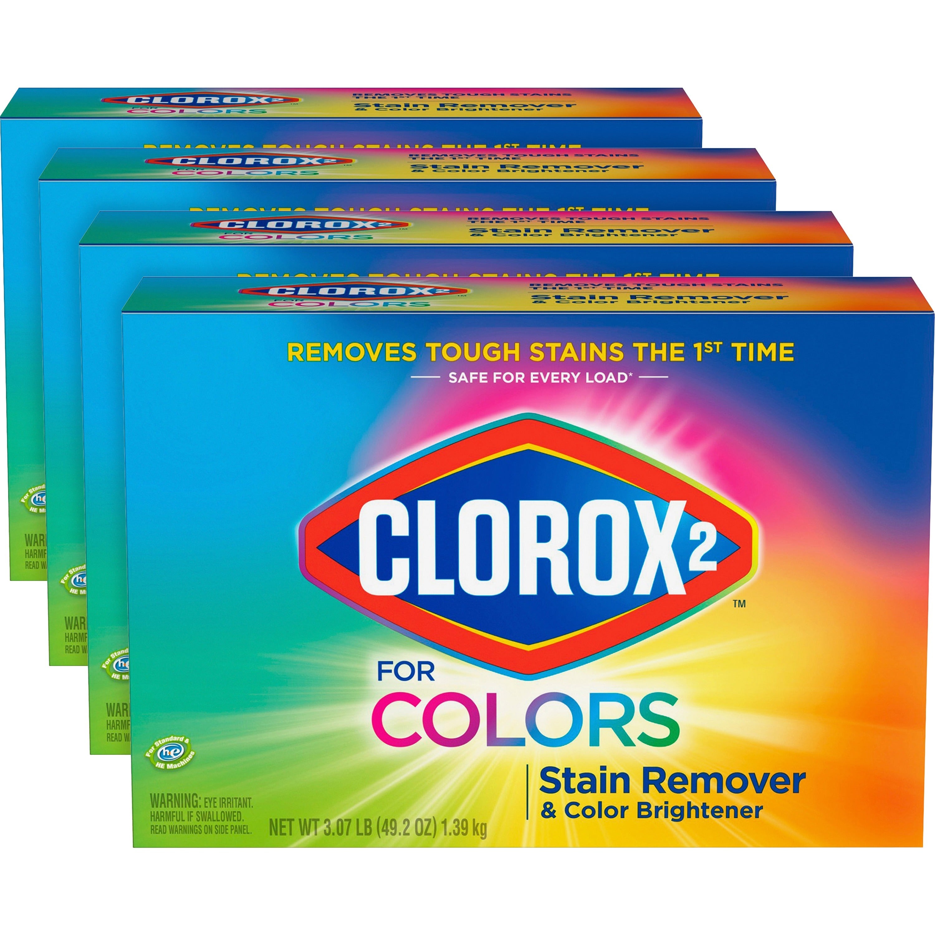 clorox-2-for-colors-stain-remover-and-color-brightener-powder-4920-oz-307-lb-4-carton-multi_clo03098ct - 1