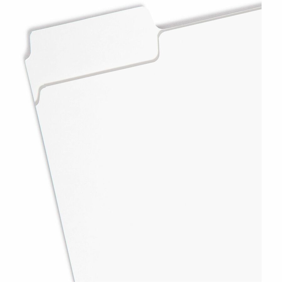Smead SuperTab 1/3 Tab Cut Letter Recycled Top Tab File Folder - 8 1/2" x 11" - 3/4" Expansion - Assorted Position Tab Position - White - 10% Recycled - 100 / Box