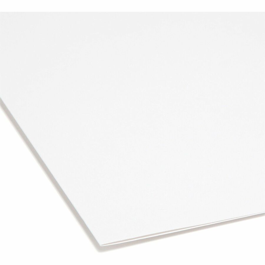 Smead SuperTab 1/3 Tab Cut Letter Recycled Top Tab File Folder - 8 1/2" x 11" - 3/4" Expansion - Assorted Position Tab Position - White - 10% Recycled - 100 / Box