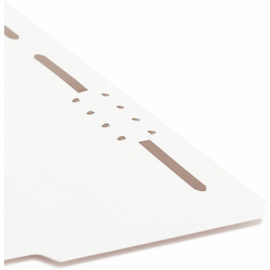 Smead 1/3 Tab Cut Letter Recycled Fastener Folder - 8 1/2" x 11" - 3/4" Expansion - 2 x Prong K Style Fastener(s) - 2" Fastener Capacity - Assorted Position Tab Position - White - 10% Recycled - 50 / Box