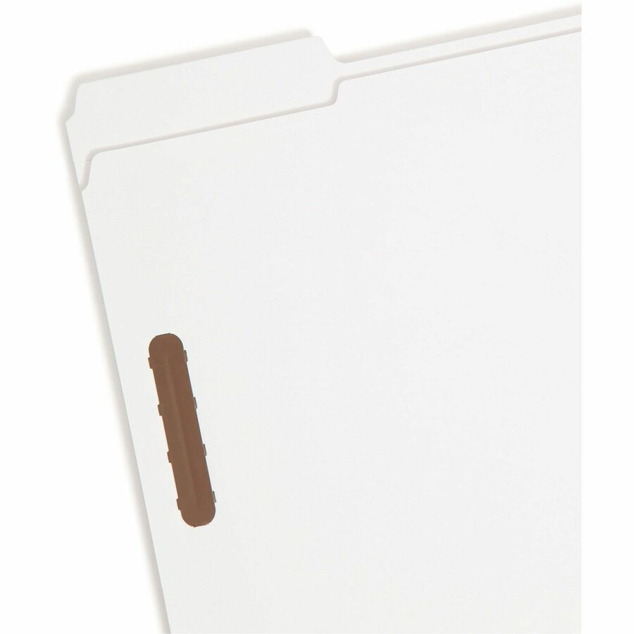 Smead 1/3 Tab Cut Letter Recycled Fastener Folder - 8 1/2" x 11" - 3/4" Expansion - 2 x Prong K Style Fastener(s) - 2" Fastener Capacity - Assorted Position Tab Position - White - 10% Recycled - 50 / Box