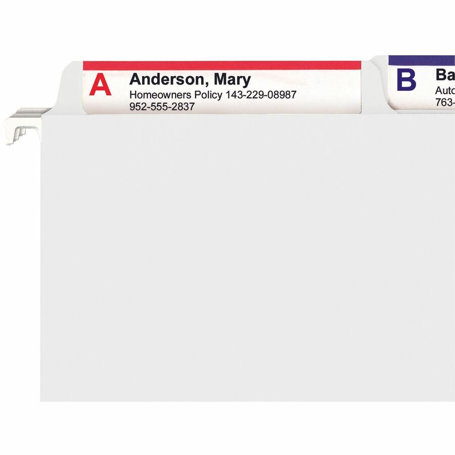 FasTab Hanging Folders, Letter Size, 1/3-Cut Tabs, White, 20/Box