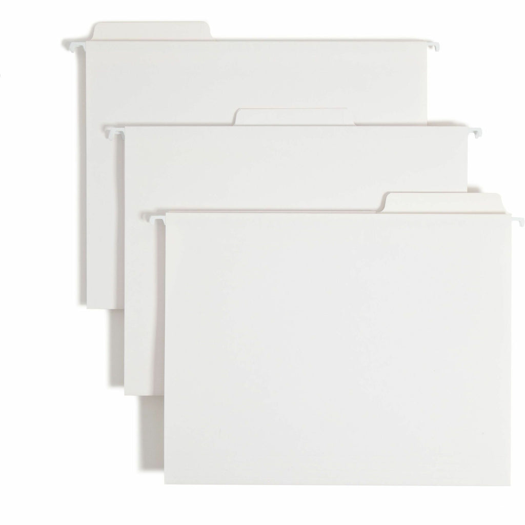 FasTab Hanging Folders, Letter Size, 1/3-Cut Tabs, White, 20/Box