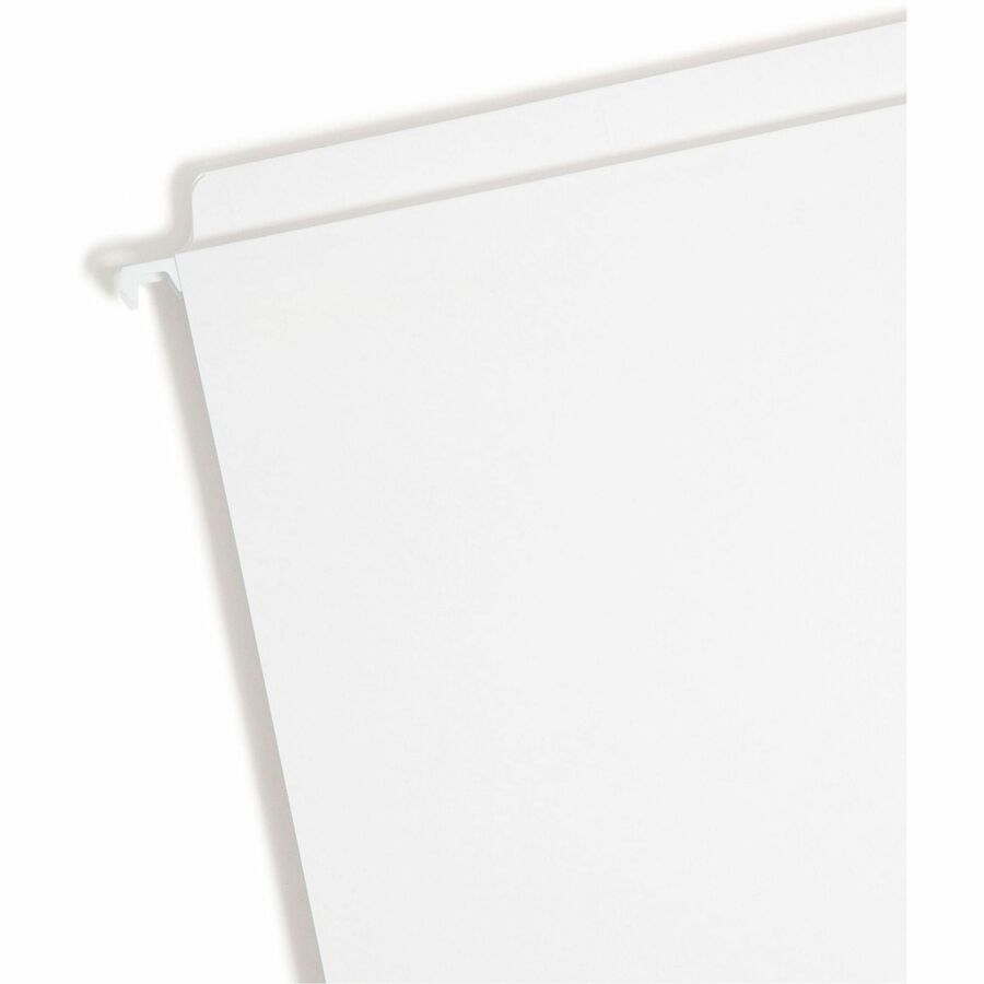 Smead FasTab Straight Tab Cut Letter Recycled Hanging Folder - 8 1/2" x 11" - Assorted Position Tab Position - White - 10% Recycled - 20 / Box