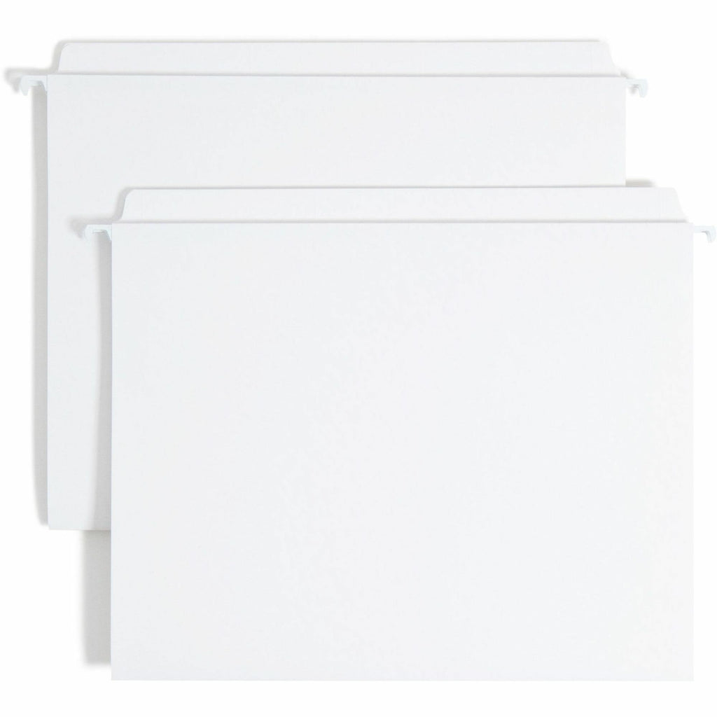 smead-fastab-straight-tab-cut-letter-recycled-hanging-folder-8-1-2-x-11-assorted-position-tab-position-white-10%-recycled-20-box_smd64102 - 1