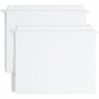 smead-fastab-straight-tab-cut-letter-recycled-hanging-folder-8-1-2-x-11-assorted-position-tab-position-white-10%-recycled-20-box_smd64102 - 1