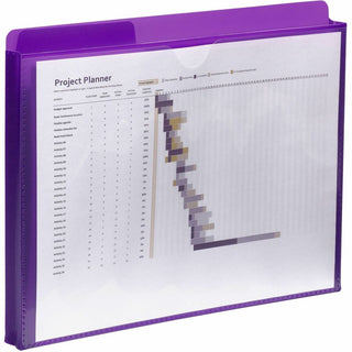 Smead Straight Tab Cut Letter File Jacket - 8 1/2" x 11" - 1" Expansion - Purple, Teal - 2 / Pack