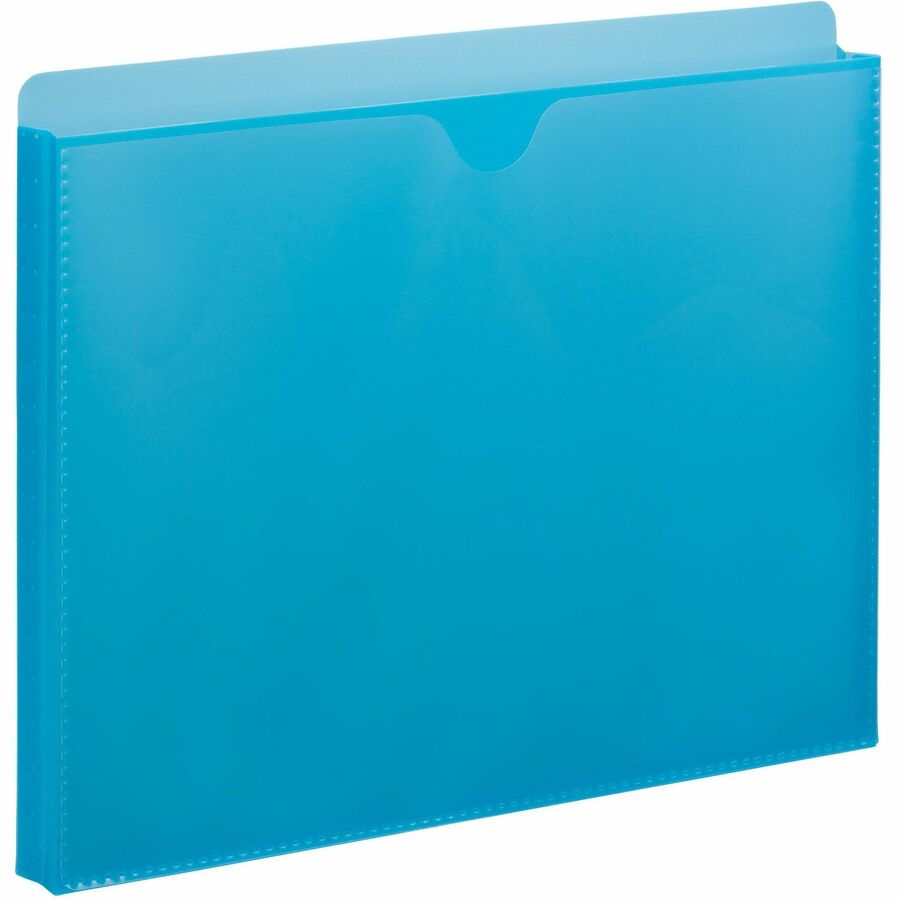 Smead Straight Tab Cut Letter File Jacket - 8 1/2" x 11" - 1" Expansion - Purple, Teal - 2 / Pack