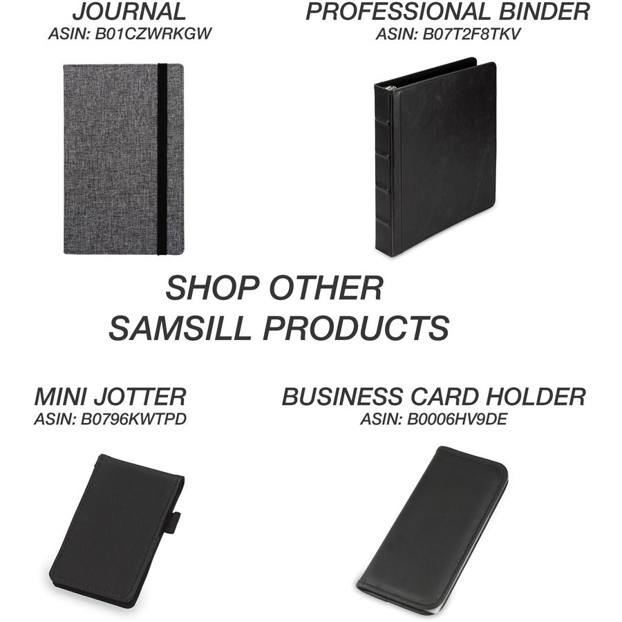 Samsill 71650 Pad Folio - Black, Gray - 1 Each - 8