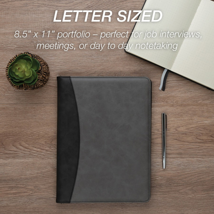 Samsill 71650 Pad Folio - Black, Gray - 1 Each - 4