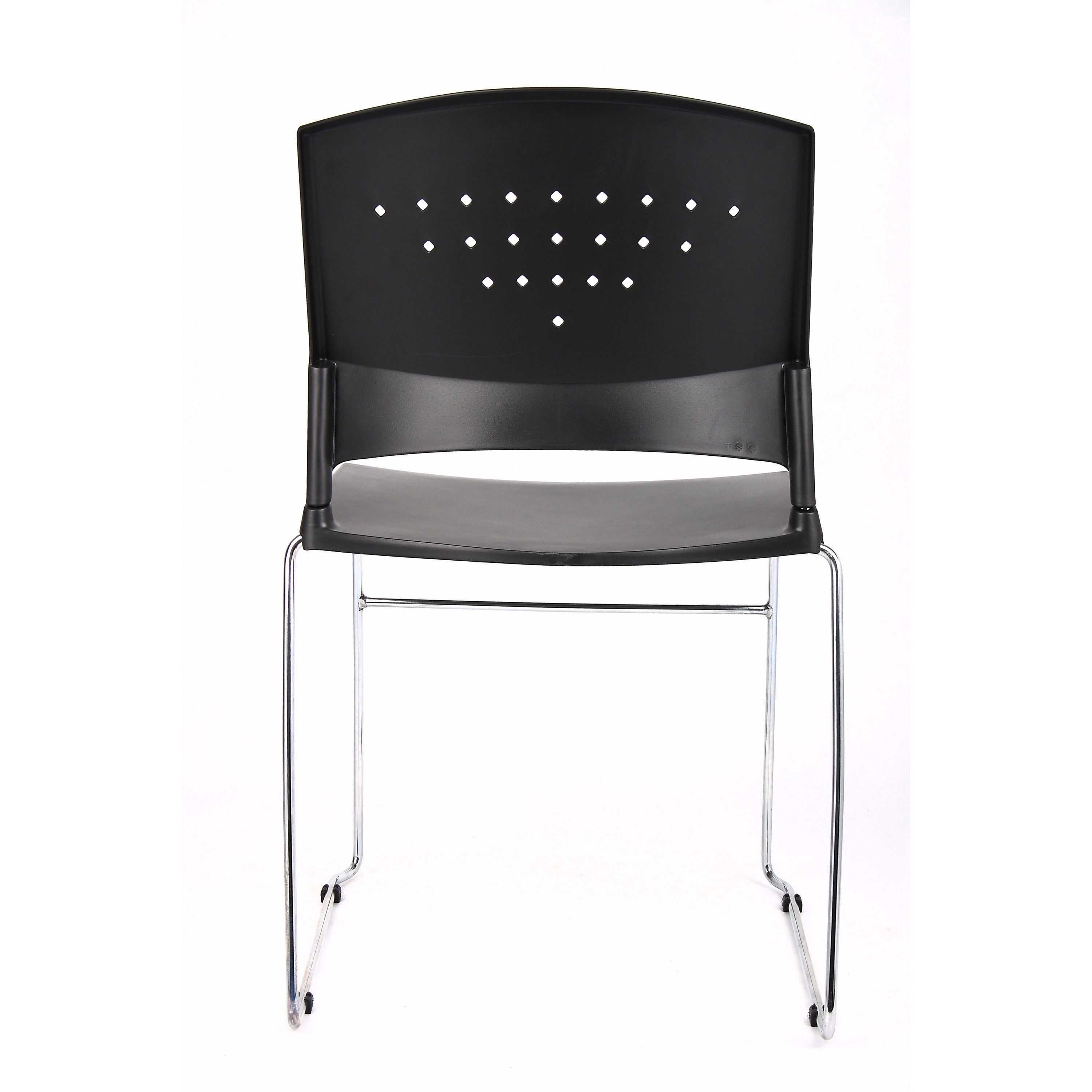 boss-black-stack-chair-with-chrome-frame-4-pcs-pack-black-polypropylene-seat-black-polypropylene-back-chrome-frame-sled-base-4-pack_bopb1400bk4 - 3