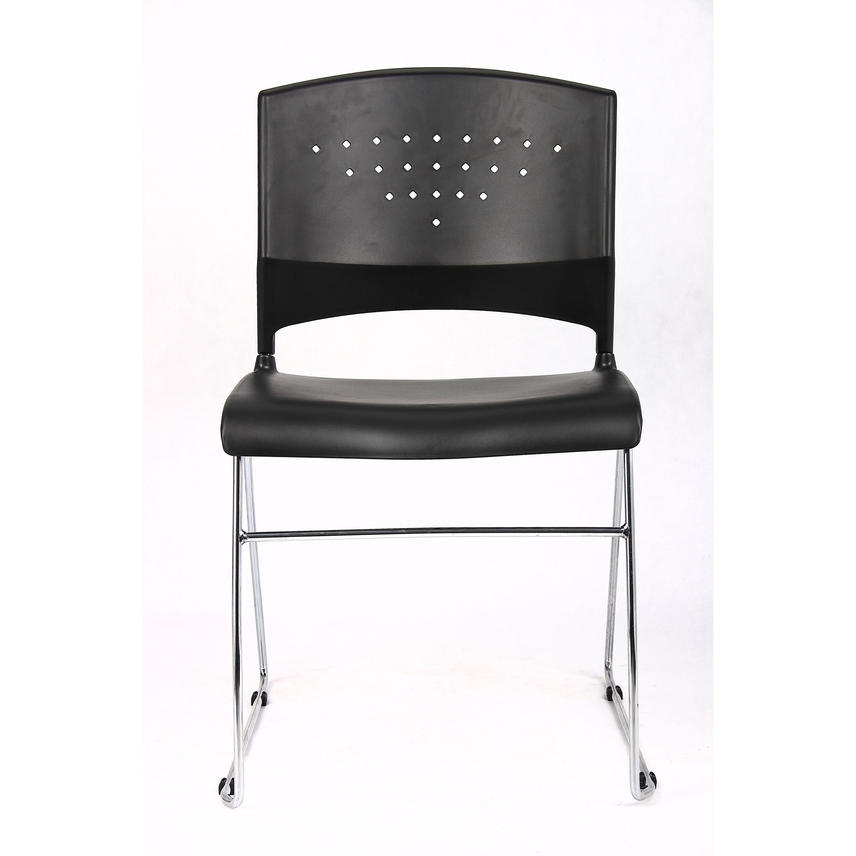 boss-black-stack-chair-with-chrome-frame-4-pcs-pack-black-polypropylene-seat-black-polypropylene-back-chrome-frame-sled-base-4-pack_bopb1400bk4 - 2