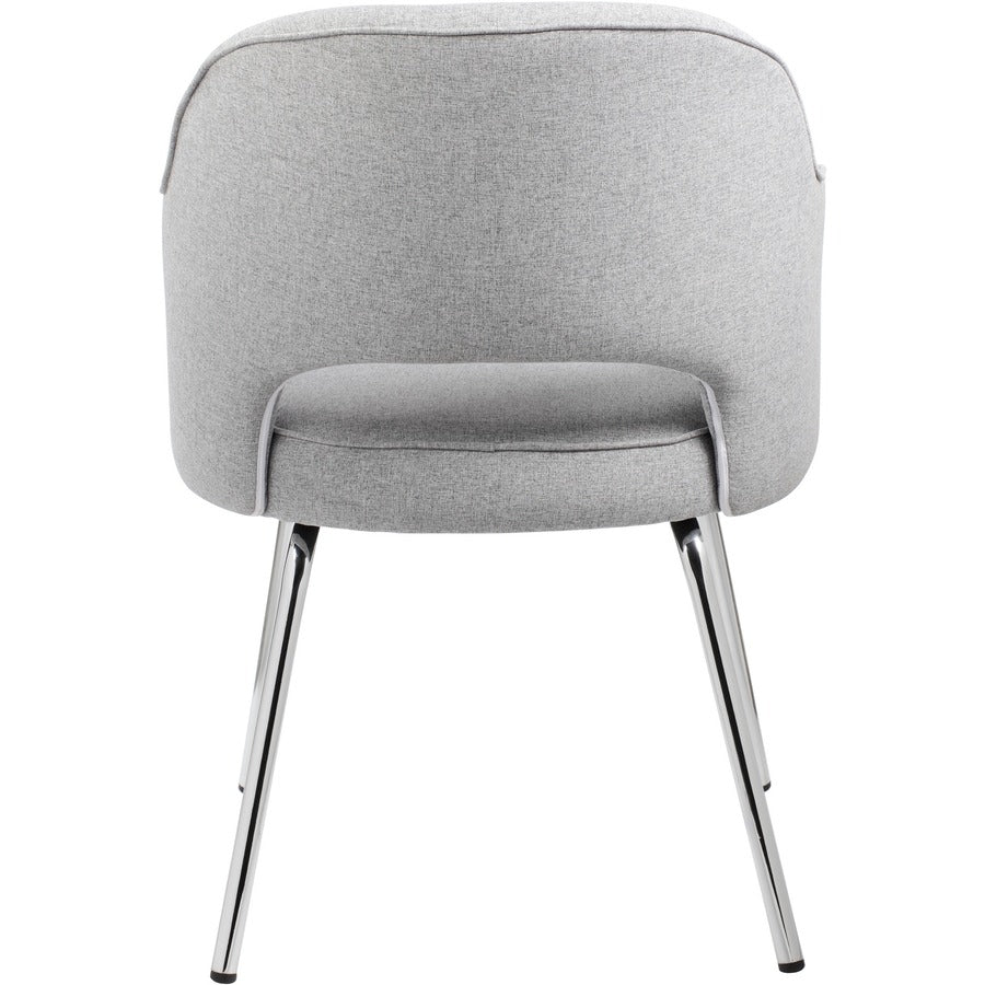 Boss Granite Linen Guest Chair - Granite Linen Seat - Granite Linen Back - Chrome Frame - Four-legged Base - 1 Each