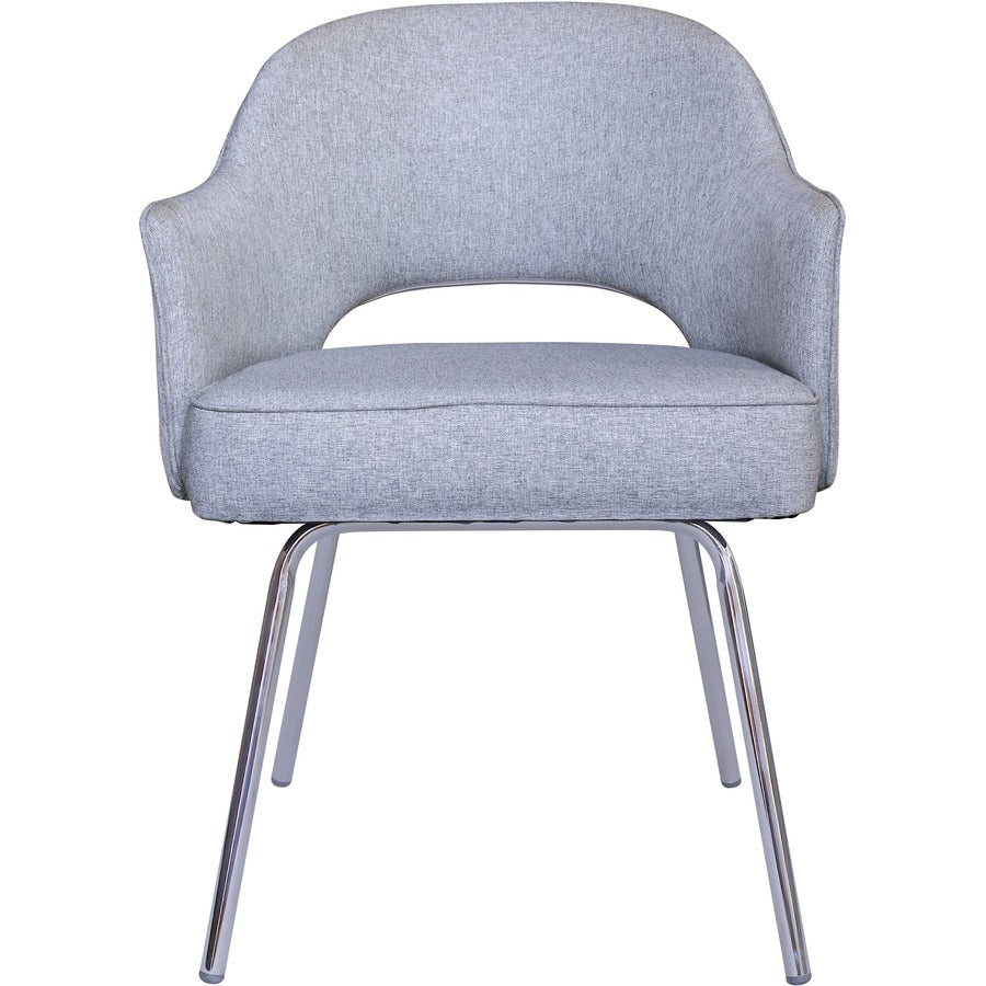 Boss Granite Linen Guest Chair - Granite Linen Seat - Granite Linen Back - Chrome Frame - Four-legged Base - 1 Each