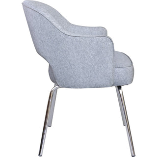 Boss Granite Linen Guest Chair - Granite Linen Seat - Granite Linen Back - Chrome Frame - Four-legged Base - 1 Each