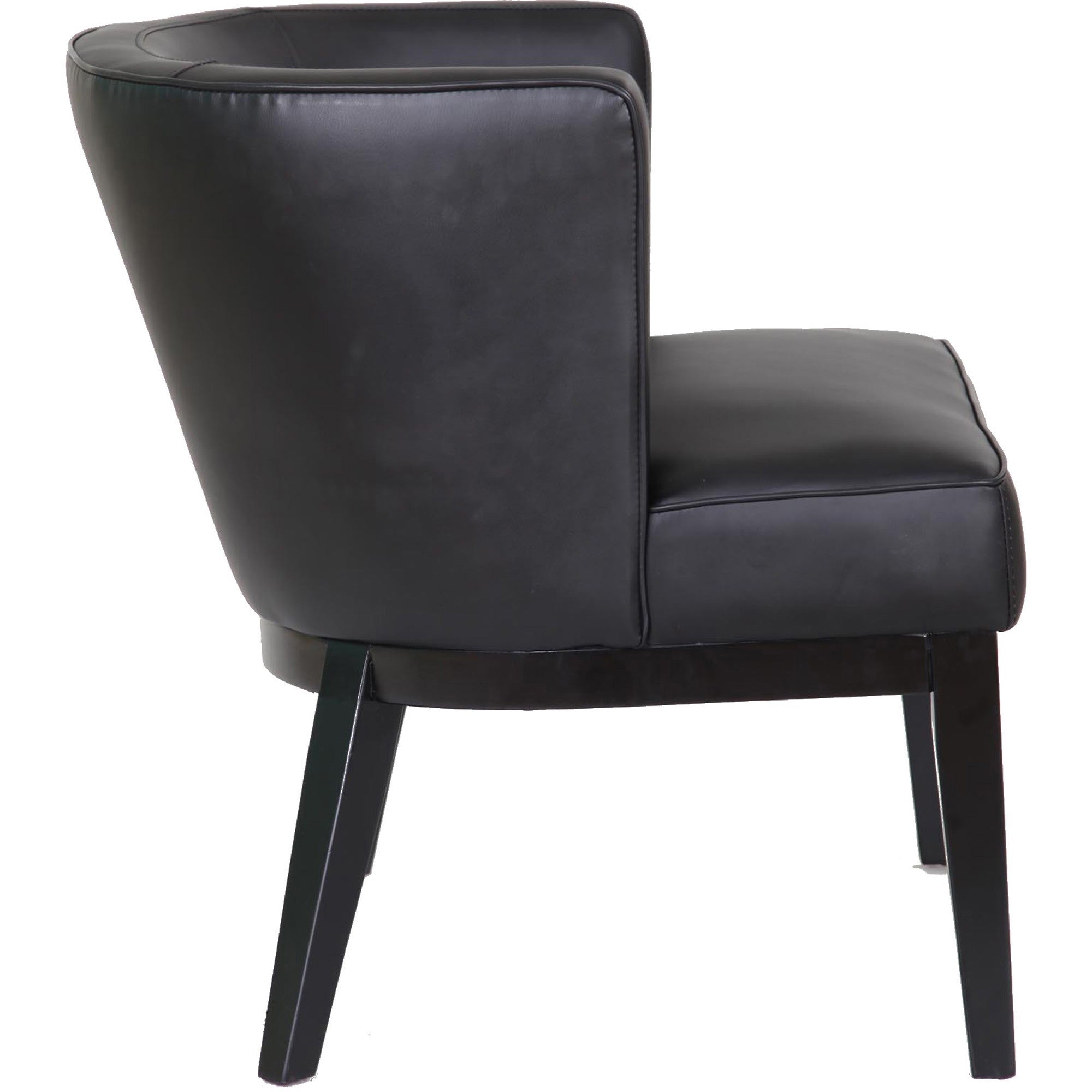 Boss Ava Accent Chair-Black - Black Vinyl, Plush Seat - Black Vinyl Back - Black Frame - Four-legged Base - 1 Each - 4