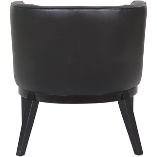 Boss Ava Accent Chair-Black - Black Vinyl, Plush Seat - Black Vinyl Back - Black Frame - Four-legged Base - 1 Each