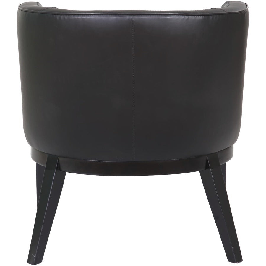Boss Ava Accent Chair-Black - Black Vinyl, Plush Seat - Black Vinyl Back - Black Frame - Four-legged Base - 1 Each