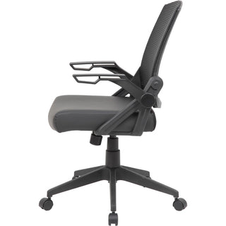 Boss Mesh Flip Arm Task Chair - Black Seat - Black Back - Black Frame - 5-star Base - 1 Each