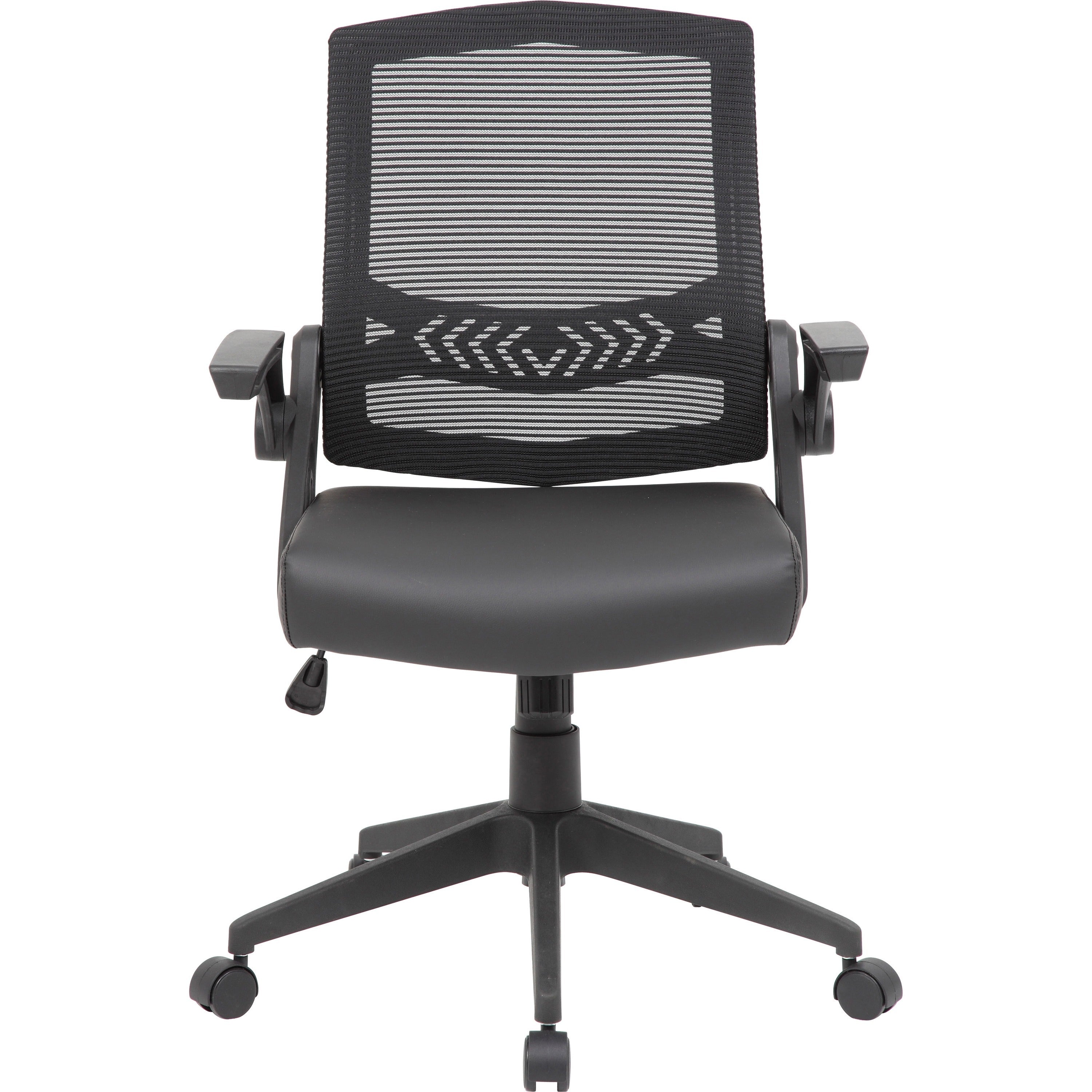 Boss Mesh Flip Arm Task Chair - Black Seat - Black Back - Black Frame - 5-star Base - 1 Each - 2