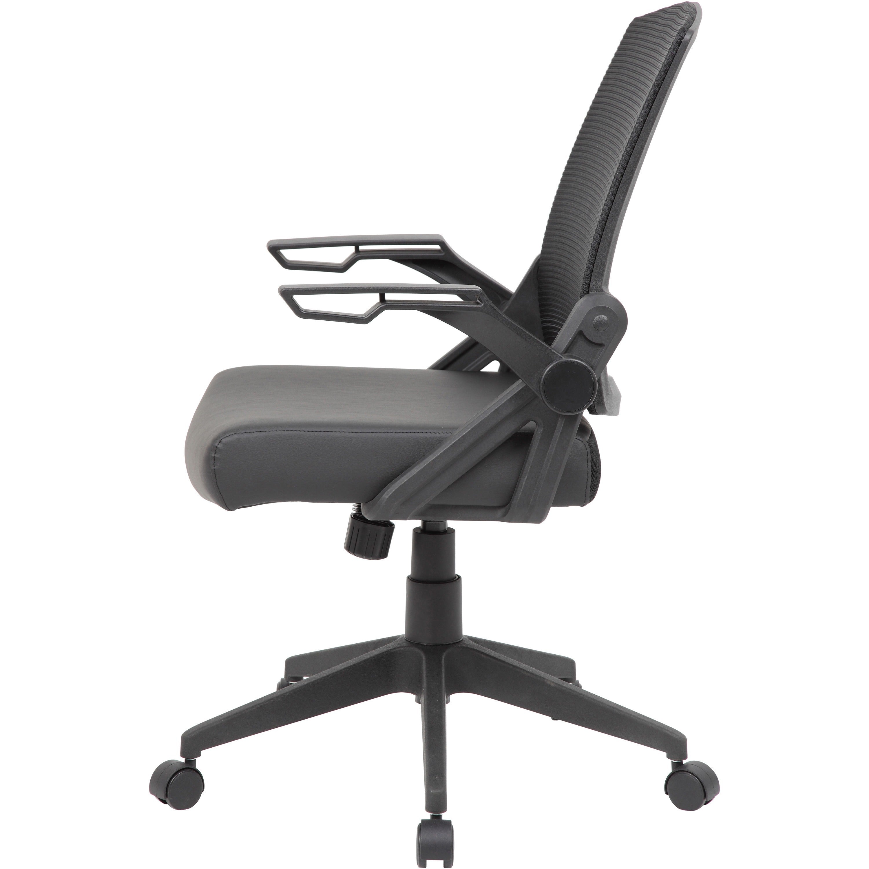 Boss Mesh Flip Arm Task Chair - Black Seat - Black Back - Black Frame - 5-star Base - 1 Each - 3