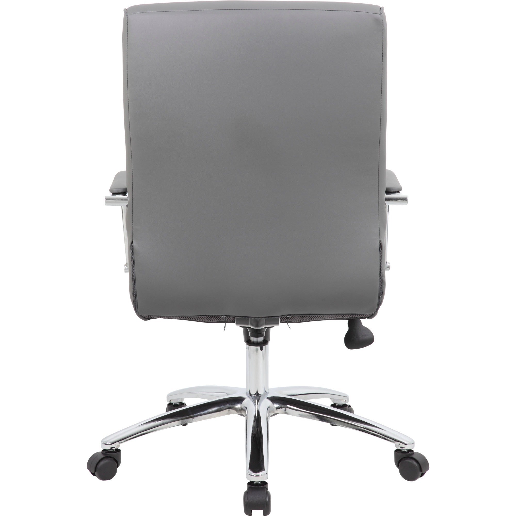 Boss Modern Executive Conference Chair-Ribbed Grey - Vinyl Seat - Vinyl Back - Chrome Frame - 5-star Base - Ribbed Gray - Armrest - 1 Each - 4