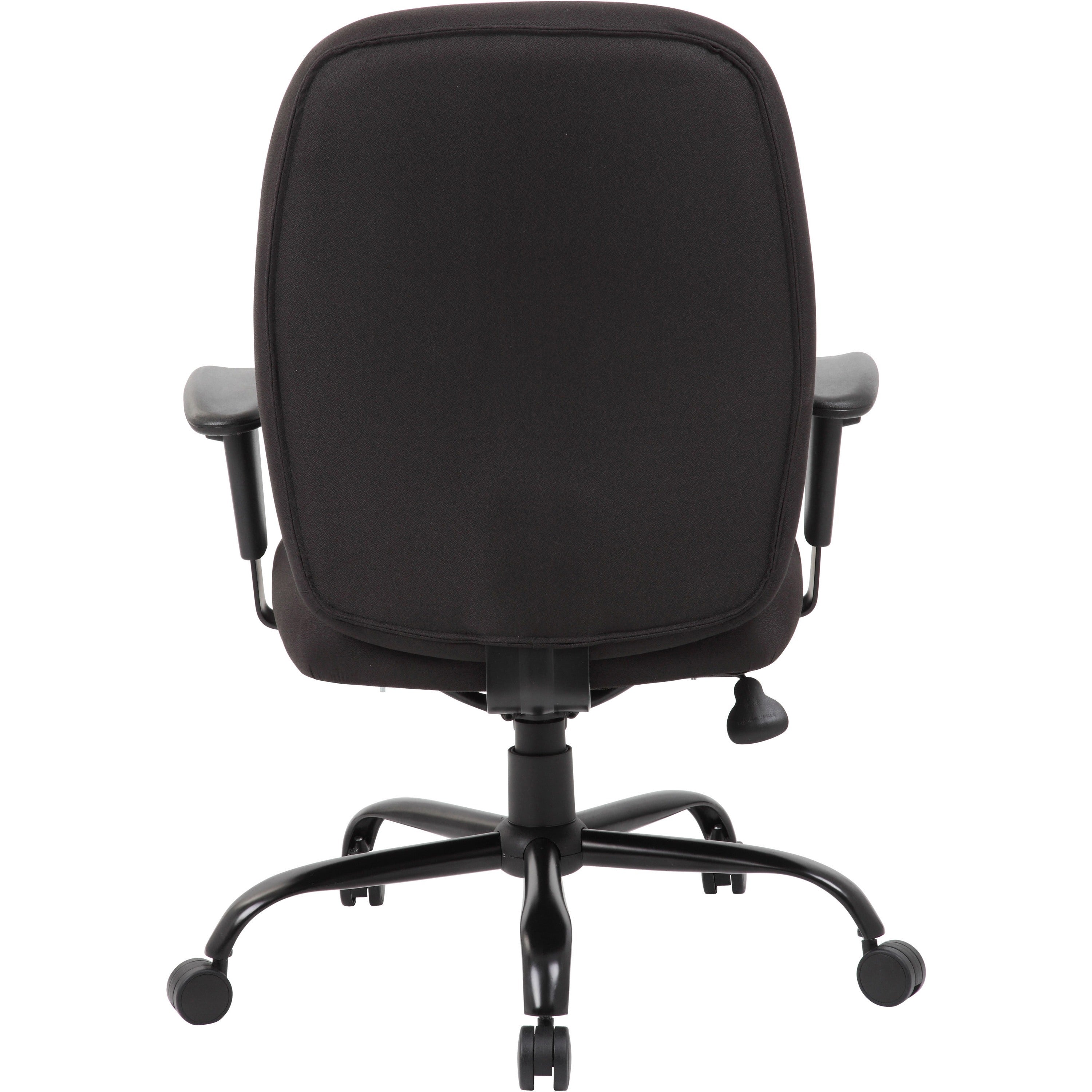 Boss Heavy Duty Task Chair- 400 lbs - Black Crepe Fabric Seat - Black Crepe Fabric Back - Black Frame - 5-star Base - Armrest - 1 Each - 4