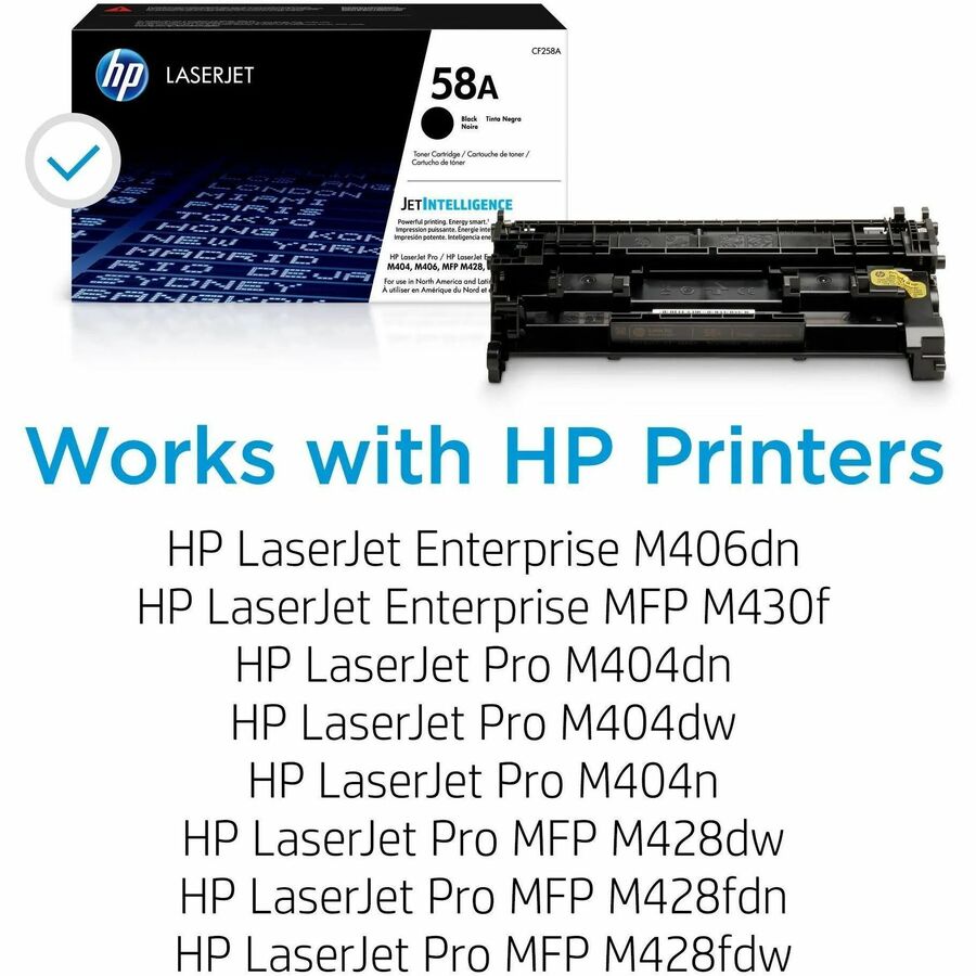 HP 58A (CF258A) Original Standard Yield Laser Toner Cartridge - Black - 1 Each - 3000 Pages