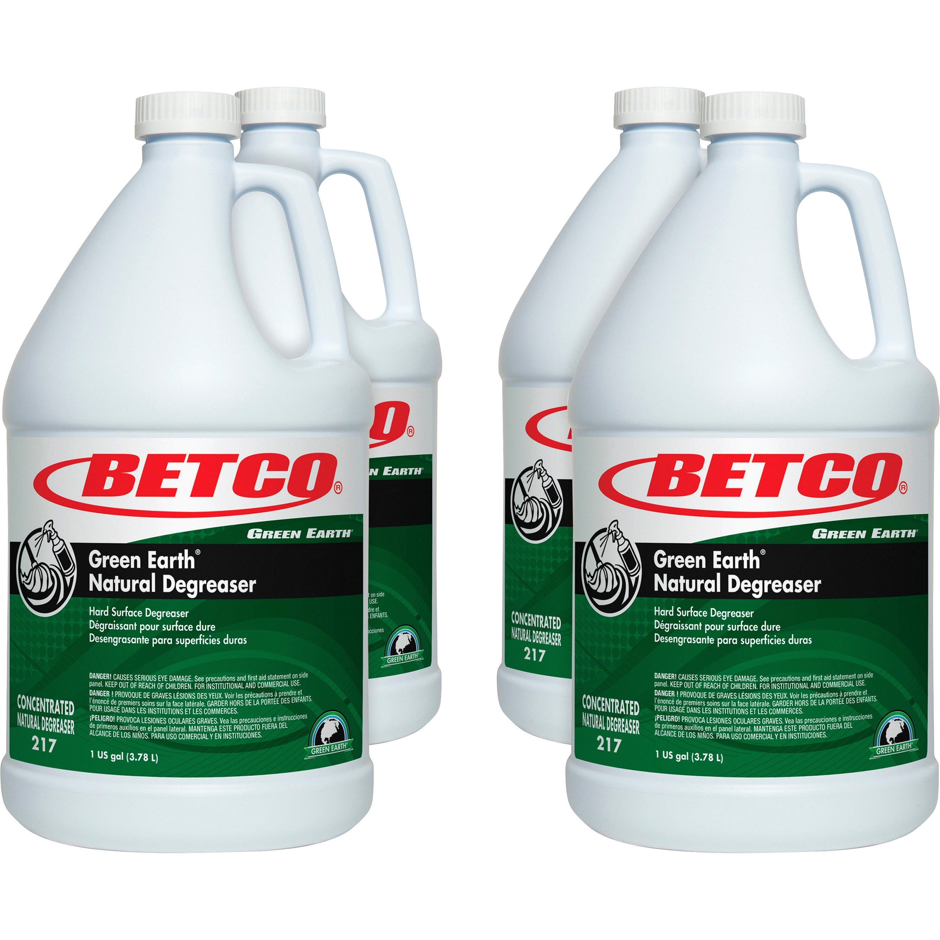 Green Earth Natural Degreaser - Concentrate - 128 fl oz (4 quart) - 4 / Carton - Bio-based, Phosphate-free - Dark Green