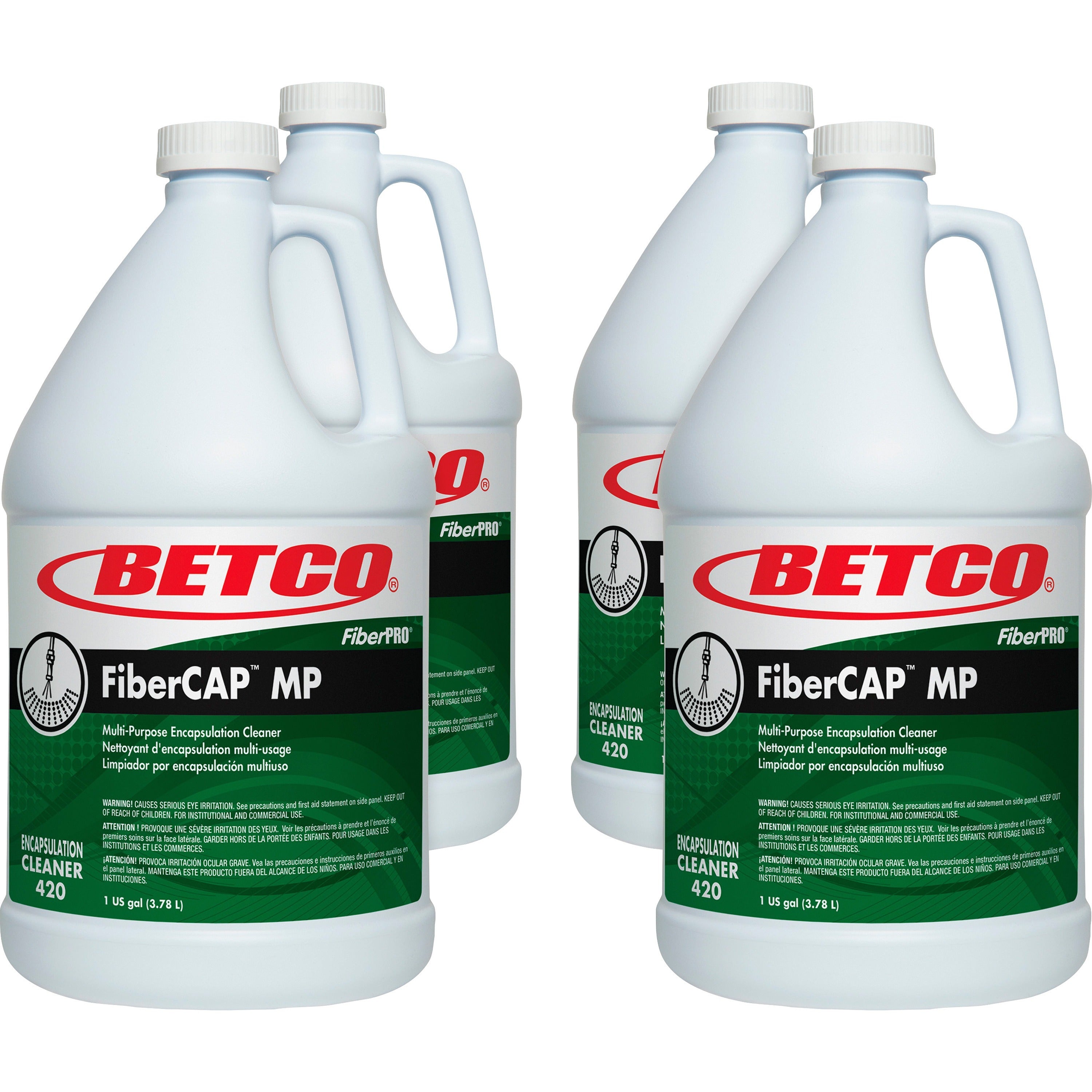 Betco FiberCAP MP Cleaner - 128 fl oz (4 quart) - 4 / Carton - Quick Drying, Non-flammable - Clear - 1