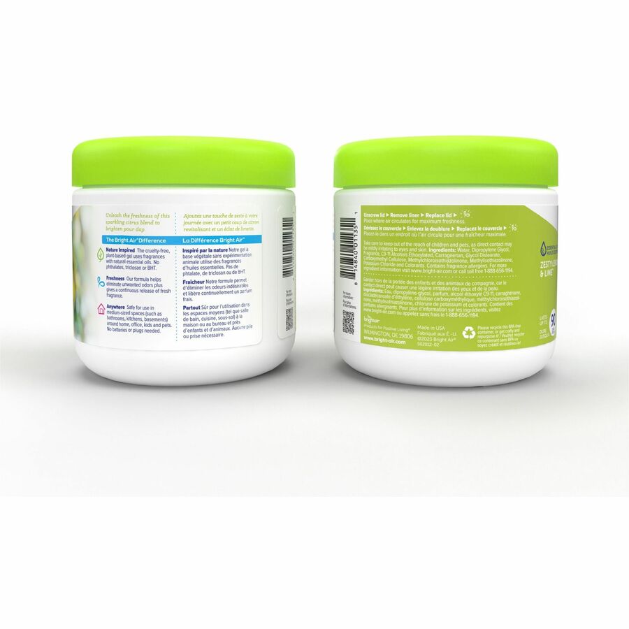 Bright Air Zesty Lemon Super Odor Eliminator - 14 fl oz (0.4 quart) - Lemon, Lime, Zesty Lemon - 60 Day - 6 / Carton - Odor Neutralizer, Long Lasting