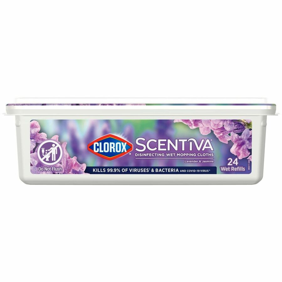 Clorox Scentiva Disinfecting Wet Mopping Cloth Refills - 5.9" Width x 11.4" Length - 24 Per Pack - 6 / Carton