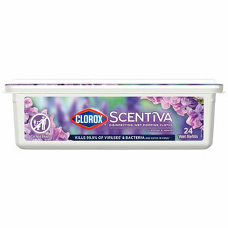 Clorox Scentiva Disinfecting Wet Mopping Cloth Refills - 5.9" Width x 11.4" Length - 24 Per Pack - 6 / Carton