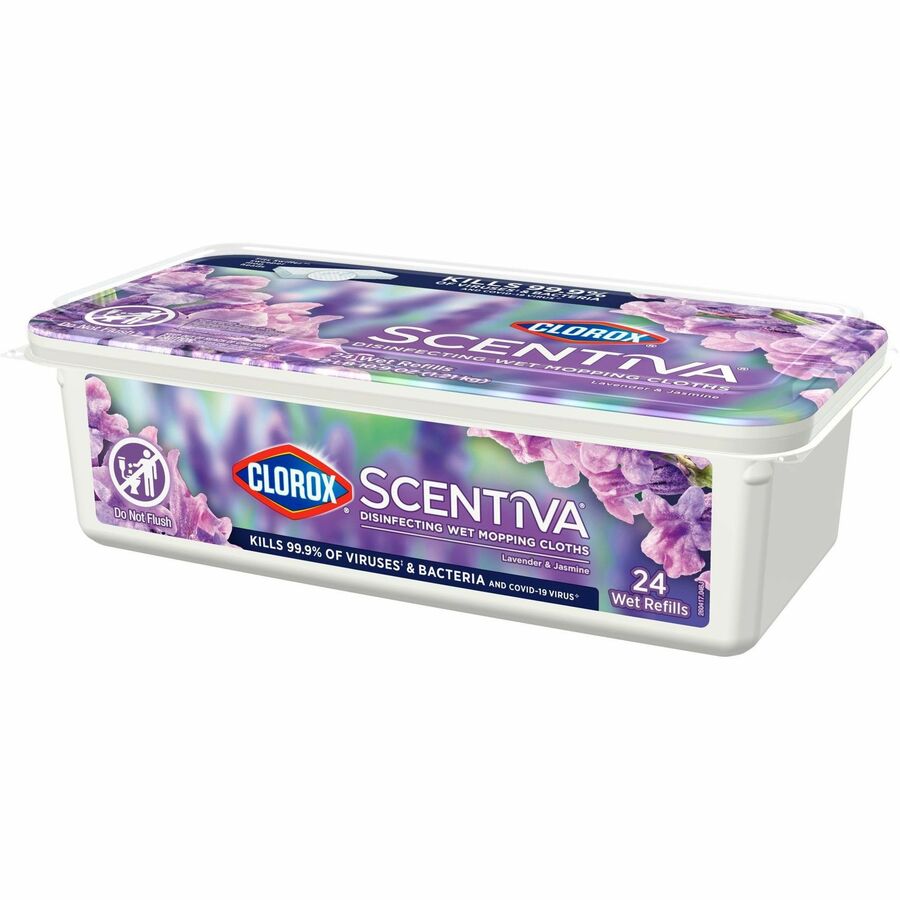 Clorox Scentiva Disinfecting Wet Mopping Cloth Refills - 5.9" Width x 11.4" Length - 24 Per Pack - 6 / Carton