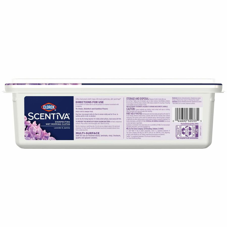 Clorox Scentiva Disinfecting Wet Mopping Cloth Refills - 5.9" Width x 11.4" Length - 24 Per Pack - 6 / Carton