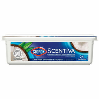 Clorox Scentiva Disinfecting Wet Mopping Cloth Refills - 5.9" Width x 11.4" Length - 24 Per Pack - 6 / Carton