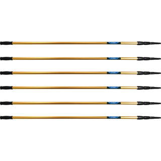 Ettore REA-C-H 3-section Extension Pole - 18 ft Length - Gold - Anodized Aluminum - 6 / Carton