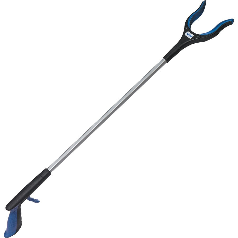 Ettore Grip 'n Grab Multipurpose Pickup Tool - 32" Reach - Lightweight, Rust Proof, Articulating Head, Comfortable Handle - Aluminum, Plastic, Rubber - Blue - 6 / Carton