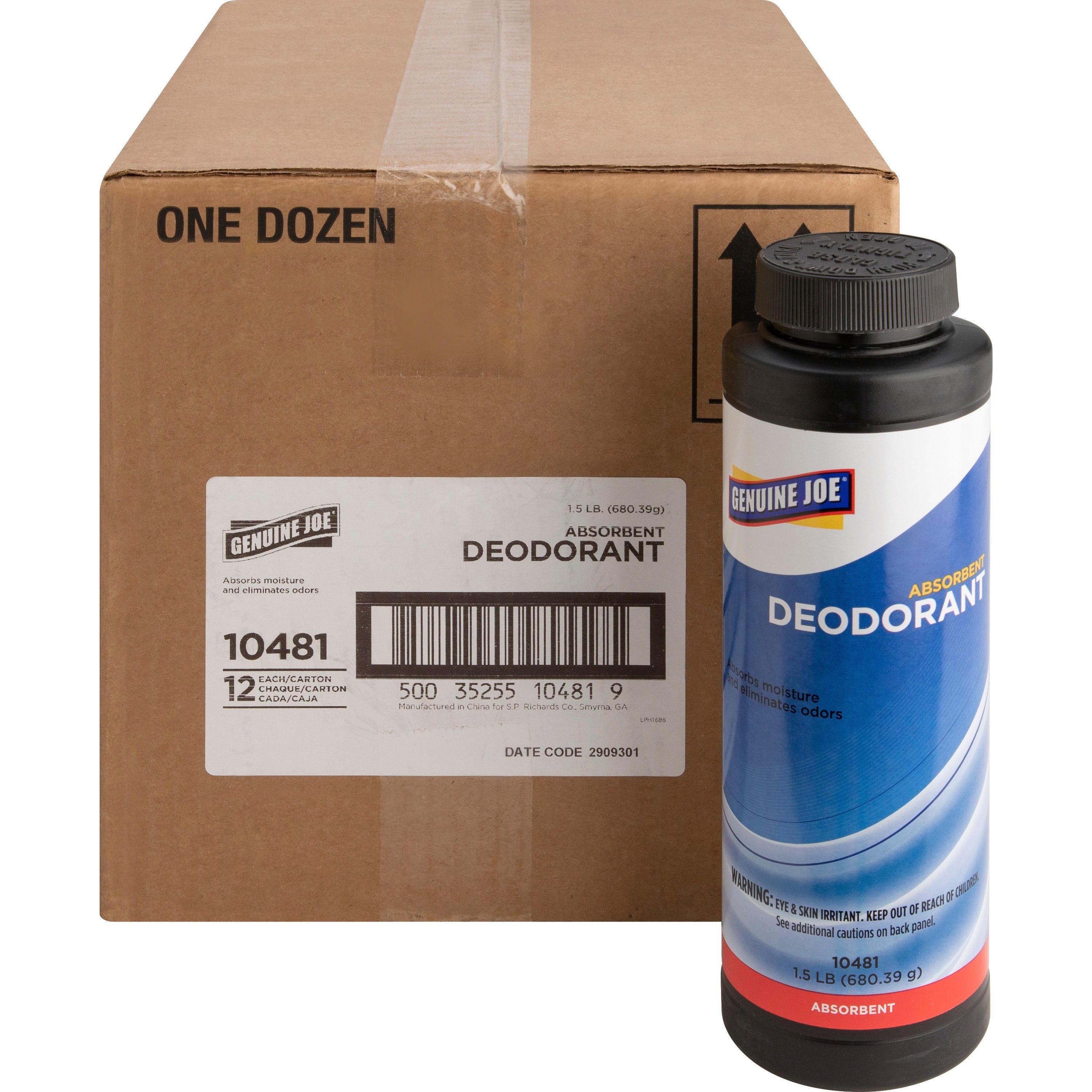genuine-joe-deodorizing-absorbent-24-oz-150-lb-12-carton-easy-to-use-absorbent-caustic-free-deodorant-deodorize-non-corrosive-light-brown_gjo10481ct - 1