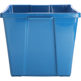 Genuine Joe 14-Gallon Recycling Bin - 14 gal Capacity - Rectangular - Durable, Lightweight - 14.5" Height x 19.5" Width x 15.4" Depth - Plastic - Blue - 12 / Carton