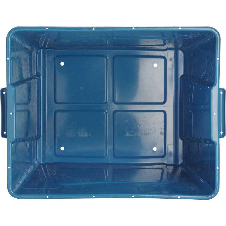 Genuine Joe 14-Gallon Recycling Bin - 14 gal Capacity - Rectangular - Durable, Lightweight - 14.5" Height x 19.5" Width x 15.4" Depth - Plastic - Blue - 12 / Carton