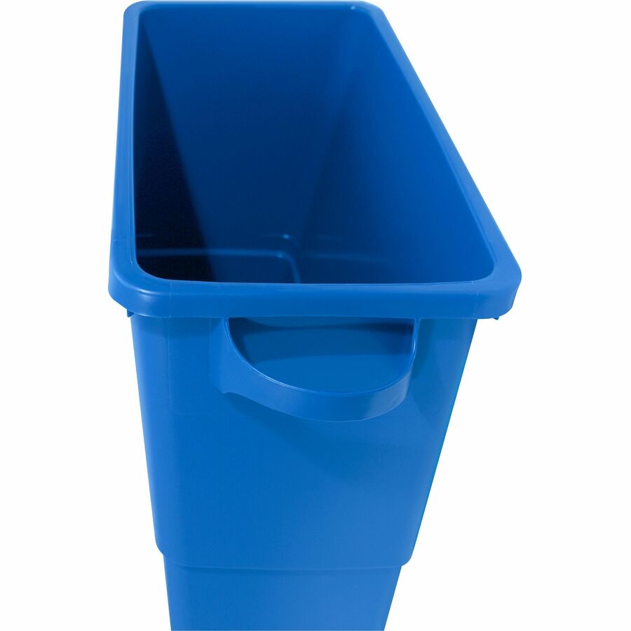 Genuine Joe 23 Gallon Recycling Container - 23 gal Capacity - Rectangular - 30" Height x 22.5" Width x 11" Depth - Blue, White - 4 / Carton