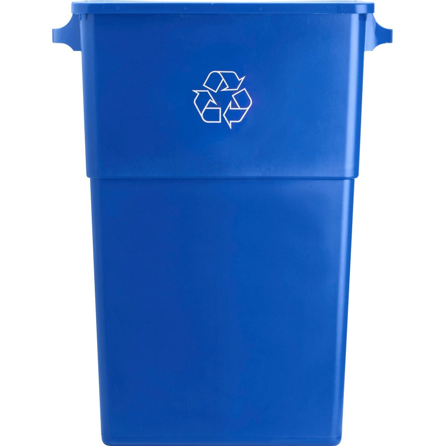 Genuine Joe 23 Gallon Recycling Container - 23 gal Capacity - Rectangular - 30" Height x 22.5" Width x 11" Depth - Blue, White - 4 / Carton