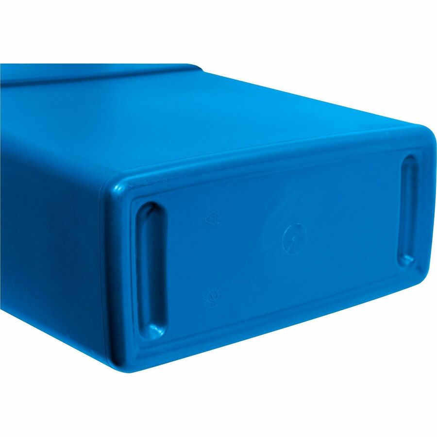 Genuine Joe 23 Gallon Recycling Container - 23 gal Capacity - Rectangular - 30" Height x 22.5" Width x 11" Depth - Blue, White - 4 / Carton