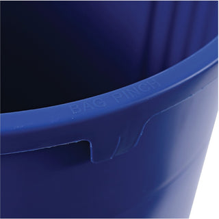 Genuine Joe Heavy-Duty Trash Container - 32 gal Capacity - Side Handle, Venting Channel - Plastic - Blue - 6 / Carton